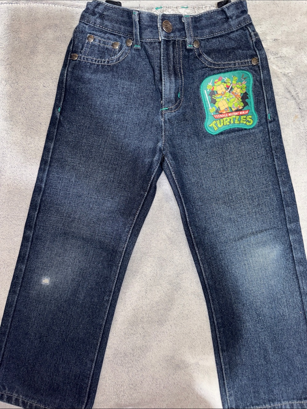 Nickelodeon Dark Blue Denim Jeans with Turtle Patch